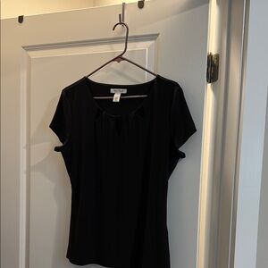 White House Black Market Black Cap Sleeve Blouse